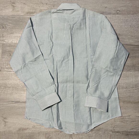 Vintage GANT Button Down Shirt Mens 16-34 Green White Stripes Long Sleeve - Picture 7 of 7
